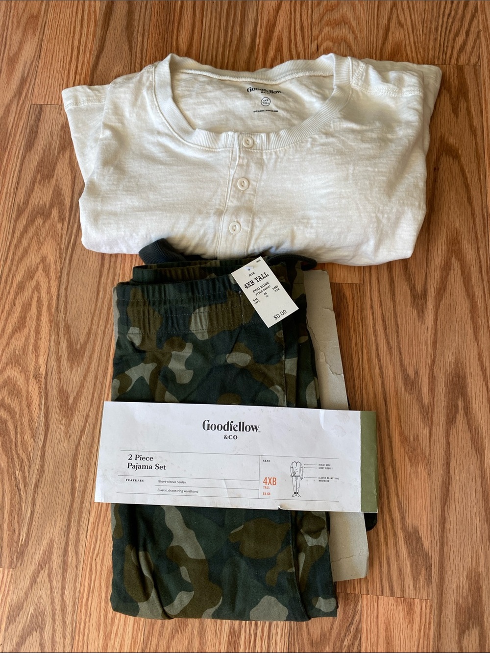 4XB Tall Goodfellow Pajama Set Drawstring Waist & Henley Top NWOT  Cozy Fall